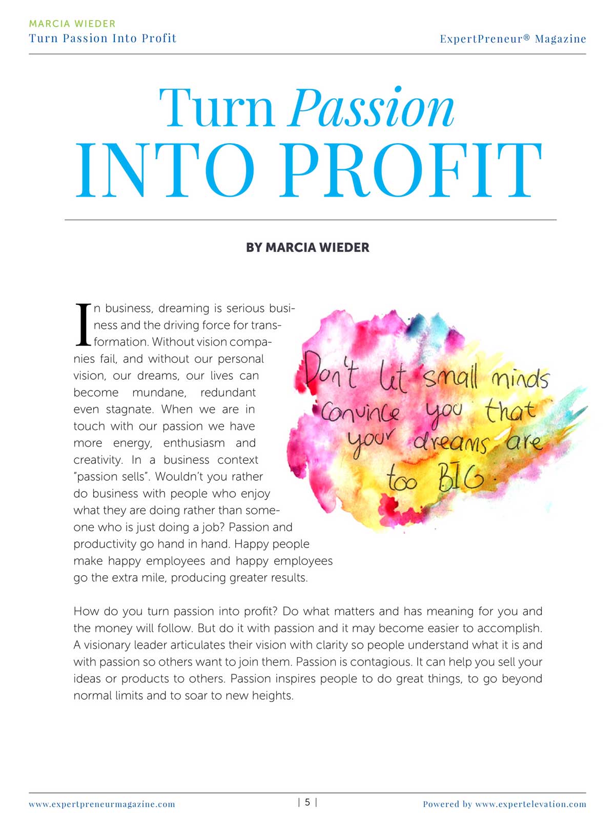 ExpertPrenuer Magazine - Turn Passion Into Profit (Page 1)