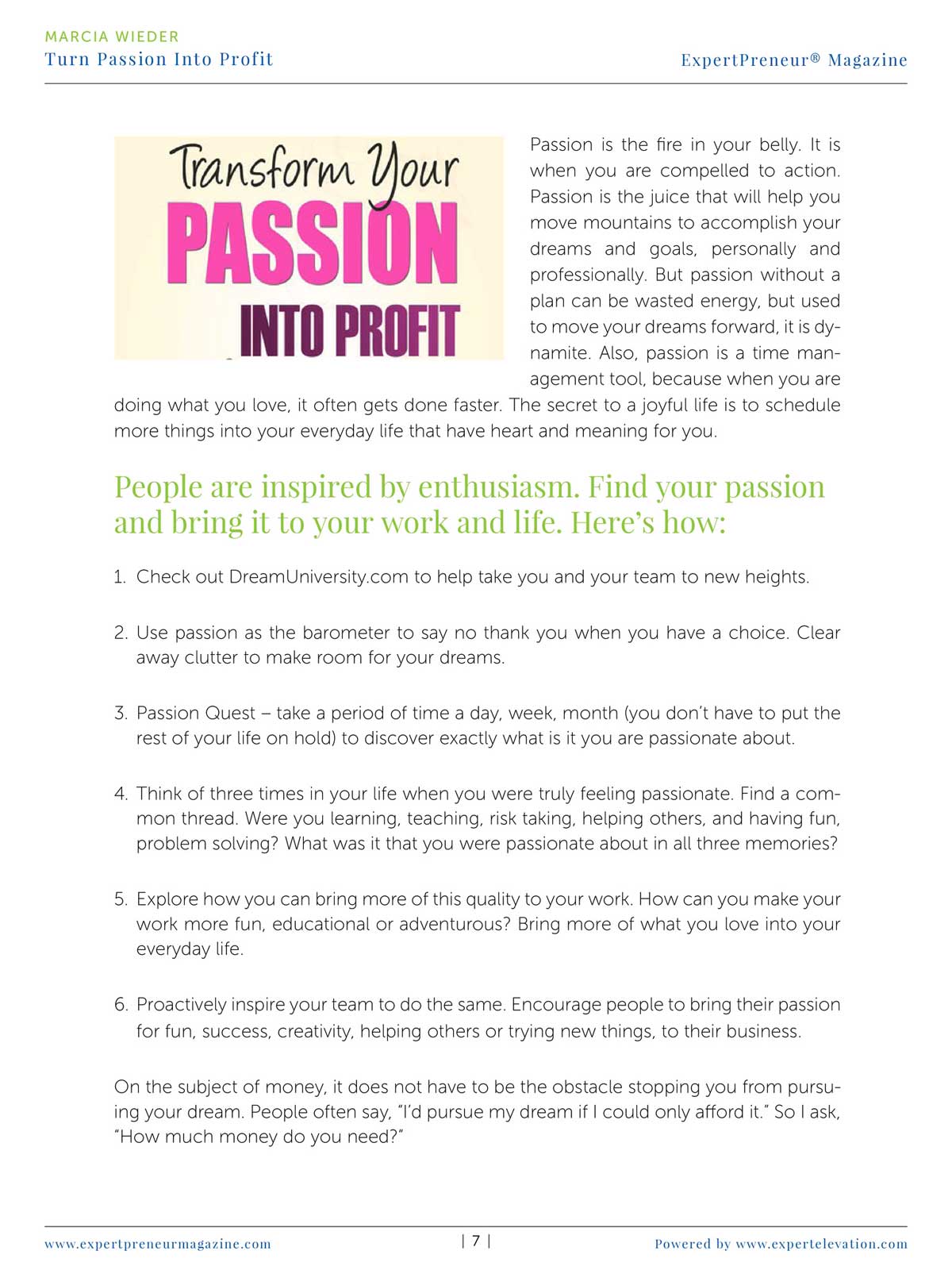 ExpertPrenuer Magazine - Turn Passion Into Profit (Page 3)
