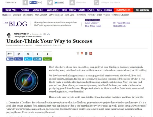 Under-Think Your Way to Success Huffington Post Business