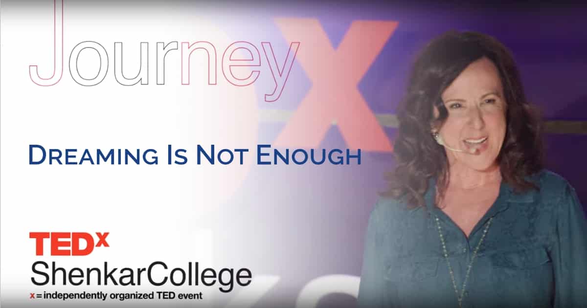 Marcia Wieder video blog - Dreaming is Not Enough TedX Shenkar College